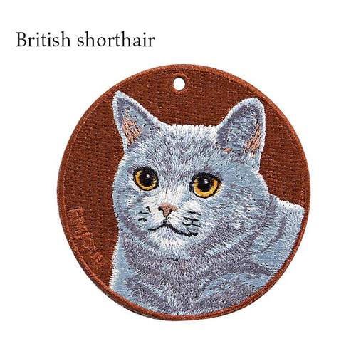 専用　ハンドメイド　刺繍　ブリティッシュショートヘア猫　ストラップ　キーホルダー 専用 ハンドメイド 刺繍 ブリティッシュショートヘア猫
