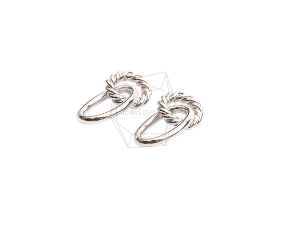 PDT-2724-R【2個入り】ダブルラウンドペンダント/Double Round Earring Charm 2枚目の画像