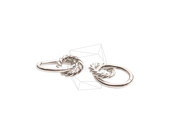 PDT-2724-R【2個入り】ダブルラウンドペンダント/Double Round Earring Charm 3枚目の画像