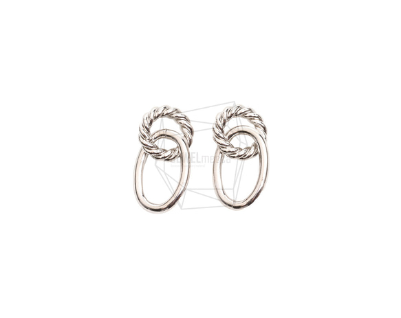 PDT-2724-R【2個入り】ダブルラウンドペンダント/Double Round Earring Charm 1枚目の画像