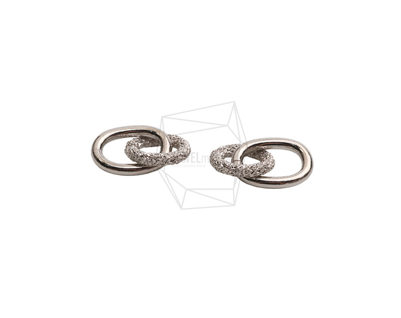 PDT-2725-R【2個入り】ダブルラウンドペンダント/Double Round Earring Charm 3枚目の画像