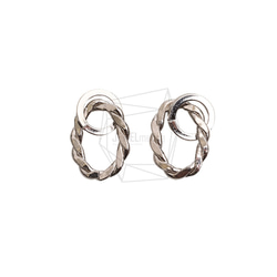 PDT-2726-R【2個入り】ダブルラウンドペンダント/Double Round Earring Charm 1枚目の画像