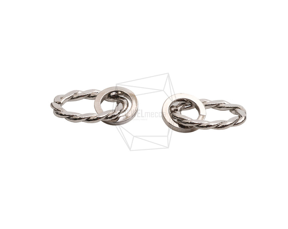 PDT-2726-R【2個入り】ダブルラウンドペンダント/Double Round Earring Charm 3枚目の画像