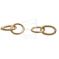 PDT-2729-G【2個入り】ダブルラウンドペンダント/Double Round Earring Charm 3枚目の画像