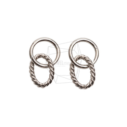 PDT-2729-R【2個入り】ダブルラウンドペンダント/Double Round Earring Charm 1枚目の画像