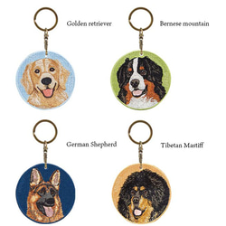 キーホルダー 犬 刺繍 バーニーズマウンテンドッグ 動物 愛犬 プレゼント ギフト 両面 ストラップ or-030 8枚目の画像