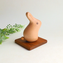 うさぎ ver.4 （★台付き） wooden rabbit 2枚目の画像