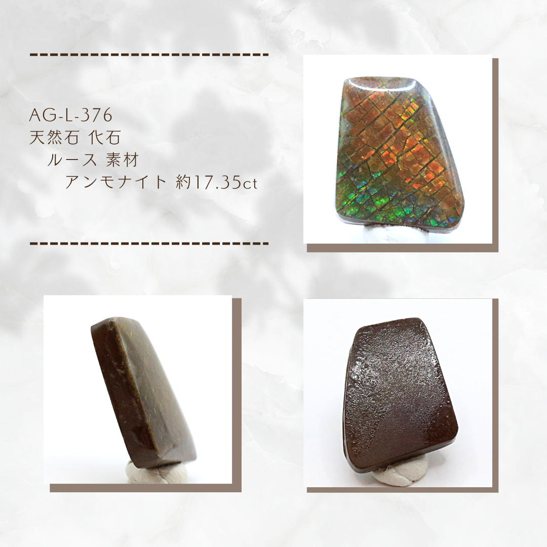 AG-L-376　天然石 化石 ルース 素材 アンモナイト 約17.35ct