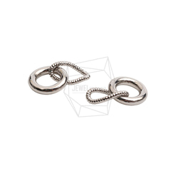 PDT-2733-R【2個入り】ダブルラウンドペンダント/Double Round Earring Charm 3枚目の画像