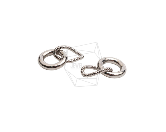 PDT-2733-R【2個入り】ダブルラウンドペンダント/Double Round Earring Charm 3枚目の画像