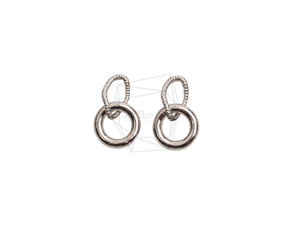 PDT-2733-R【2個入り】ダブルラウンドペンダント/Double Round Earring Charm 1枚目の画像