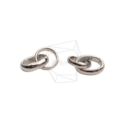 PDT-2734-R【2個入り】ダブルラウンドペンダント/Double Round Earring Charm 3枚目の画像