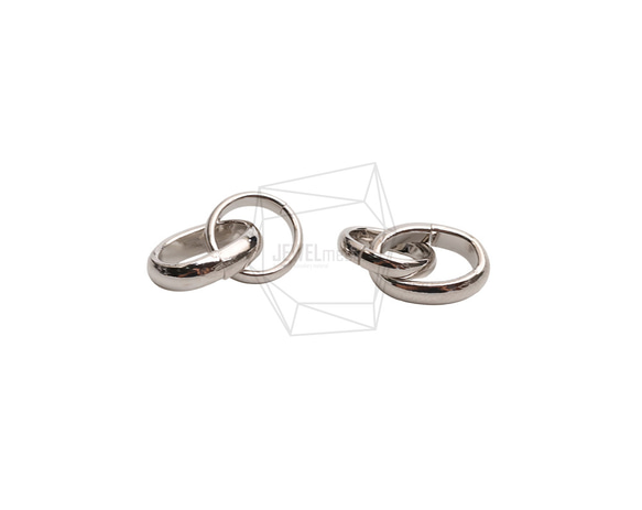 PDT-2734-R【2個入り】ダブルラウンドペンダント/Double Round Earring Charm 3枚目の画像