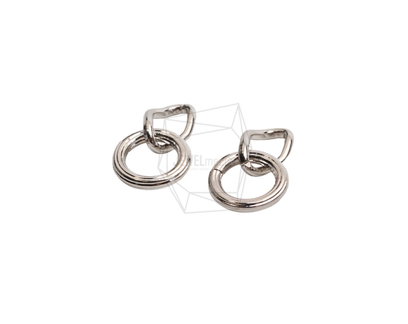 PDT-2735-R【2個入り】ダブルラウンドペンダント/Double Round Earring Charm 2枚目の画像