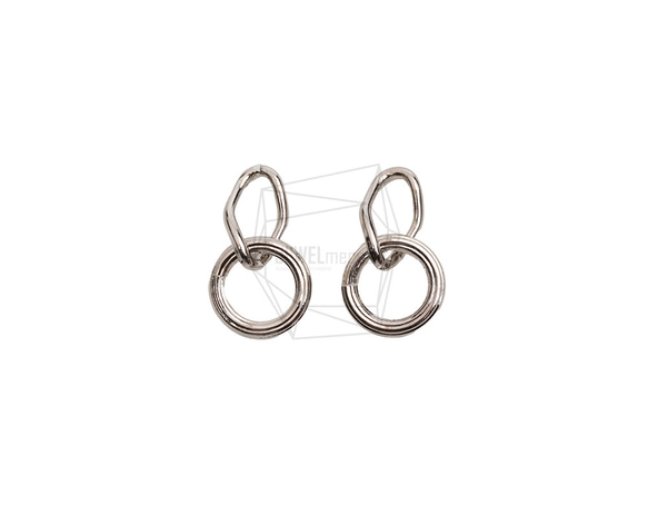 PDT-2735-R【2個入り】ダブルラウンドペンダント/Double Round Earring Charm 1枚目の画像