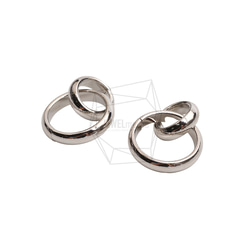 PDT-2736-R【2個入り】ダブルラウンドペンダント/Double Round Earring Charm 2枚目の画像