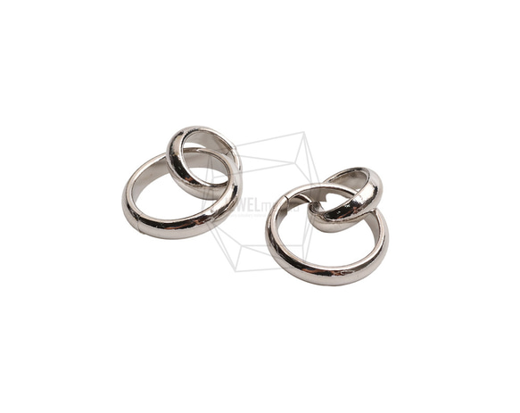 PDT-2736-R【2個入り】ダブルラウンドペンダント/Double Round Earring Charm 2枚目の画像