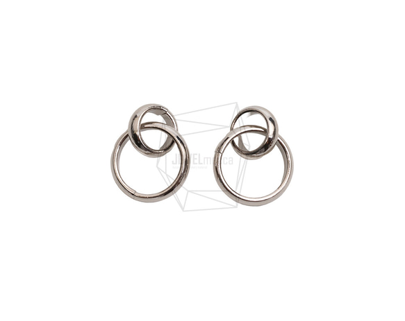 PDT-2736-R【2個入り】ダブルラウンドペンダント/Double Round Earring Charm 1枚目の画像