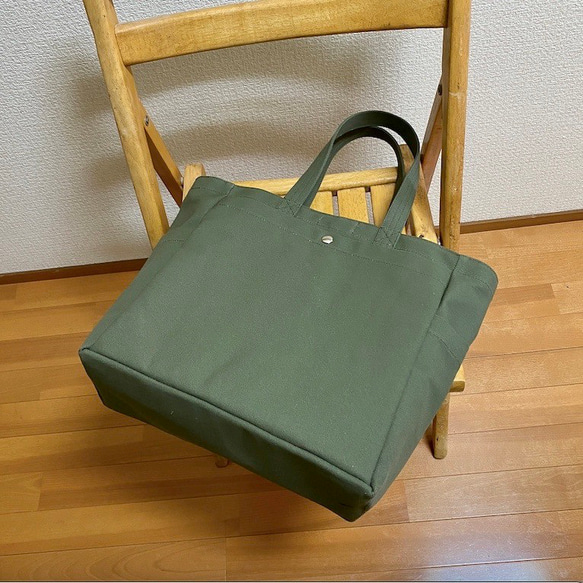 【共15色】「Box tote」大/倉敷帆布8號【訂製】 第7張的照片