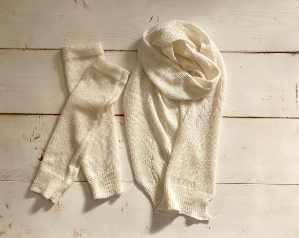 手編み機による　Lisa Pure Silk Stole 5枚目の画像