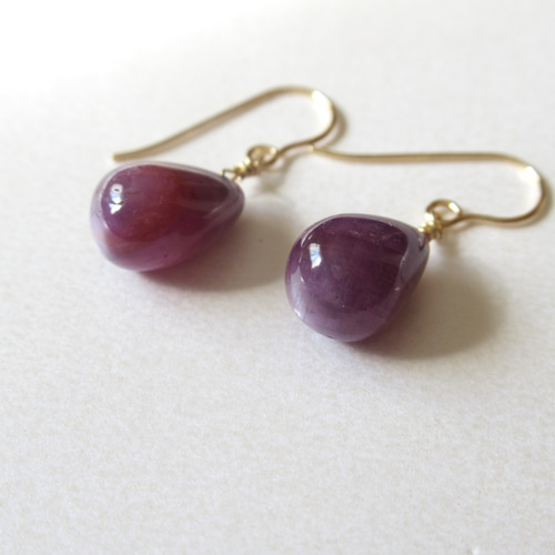 天然未処理 スタールビー スムースドロップ *** (14Kgf・Silver)フック  