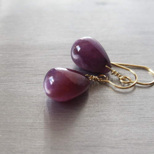 天然未処理 スタールビー スムースドロップ *** (14Kgf・Silver)フック  