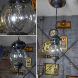 ガラスシェイド ペンダントランプ  1灯式 シーリングライト（ballon-②） #アンティーク照明  #天井照明 5枚目の画像