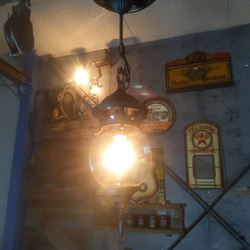ガラスシェイド ペンダントランプ  1灯式 シーリングライト（ballon-②） #アンティーク照明  #天井照明 1枚目の画像