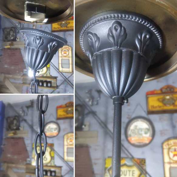 ガラスシェイド ペンダントランプ  1灯式 シーリングライト（ballon-②） #アンティーク照明  #天井照明 8枚目の画像