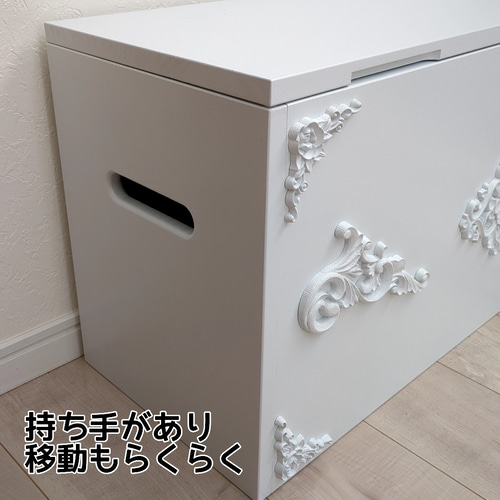 ロココ調 ゆ〜っくりしま〜るベンチ型 収納ボックス ソファ