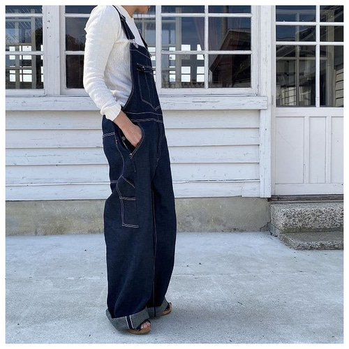 男女兼用・上級岡山産セルビッチデニムオーバーオール/上質な生地を