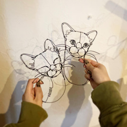 ワイヤーアートねこ 立体・オブジェ f.k 通販 16430860｜Creema