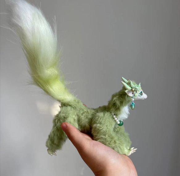 完売展示幻獣　不思議動物　緑ドラゴン　春影 3枚目の画像