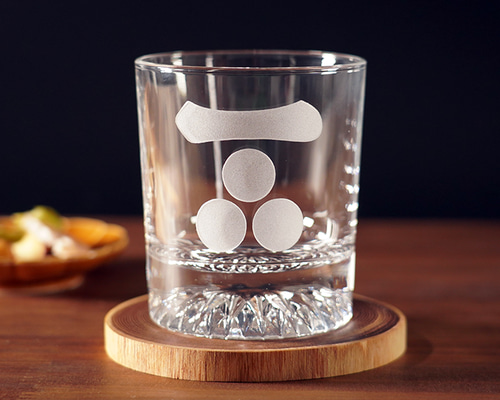 ロックグラス オールドグラス 毛利元就 家紋 戦国武将 酒 ウィスキー