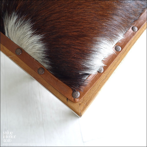 レザーベンチFUR15 シングルソファ スツール オットマン 毛皮 レザーベンチFUR15 シングルソファ スツール オットマン 毛皮