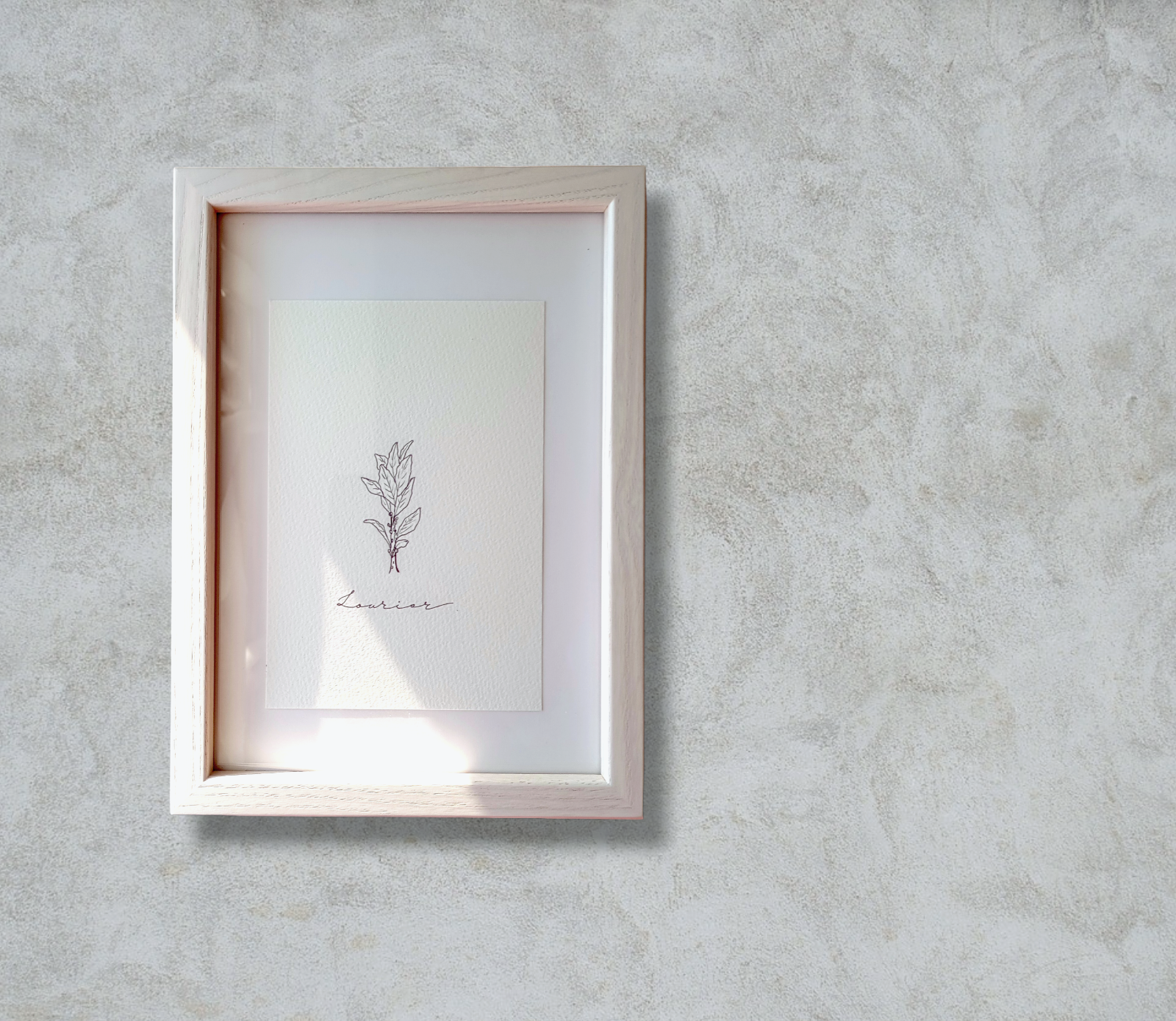 【一点物 選べるハーブ】  植物 ペン画 ボタニカル 花 インテリア アート モダン ハーブ ローリエ