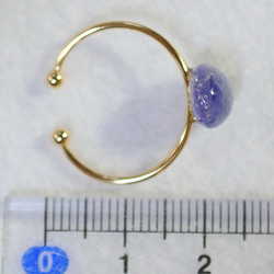 (1 件) 坦桑石手術不鏽鋼戒指（10 x 8 毫米/均碼） 第6張的照片