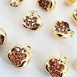 柘榴 ザクロ 18KGP 本金メッキ キュービックジルコニア パーツ