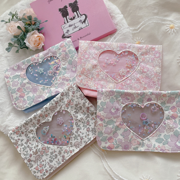 選べる】リバティプリント シャカシャカ移動ポケット ハート その他  