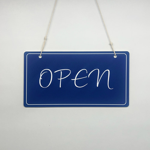 ネイビー】OPEN＆CLOSE オープン＆クローズ 看板 TYPE1 その他雑貨