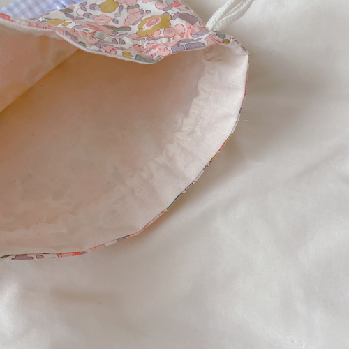 選べる】ドットミニヨン 巾着袋 リバティプリントワッペン コップ袋