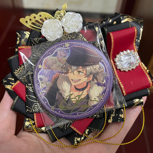 痛ロゼット55mm 75mmサイズ 缶バッジ用 ロゼット 花 蝶 弓 バッグ