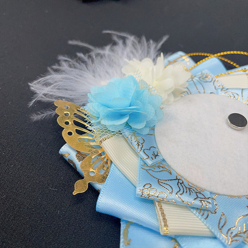 痛ロゼット55mm 75mmサイズ 缶バッジ用 ロゼット フェザー 羽 バッグ