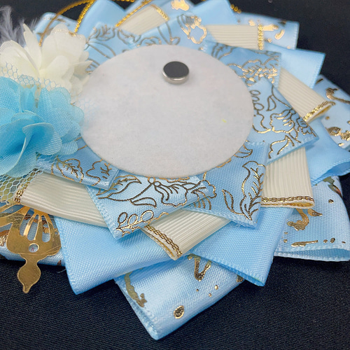 痛ロゼット55mm 75mmサイズ 缶バッジ用 ロゼット フェザー 羽 バッグ