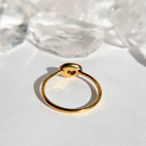 天然ボルダーオパールリング 15号 原石から磨いた1点ものジュエリー