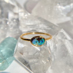 ゆめゆんさん　手作り　二石のボルダーオパール　シルバーリング ゆめゆんさん様専用 手作り 二石のボルダーオパール シルバーリング