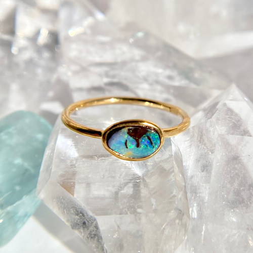 ERIKOcreation K10 ボルダーオパールリング 12号 K10天然ボルダーオパールリング1.03ct☆17号☆オーストラリアYowah産