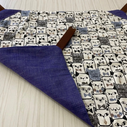 猫のハンモック蝶ネクタイ柄　リバーシブル　 1枚目の画像