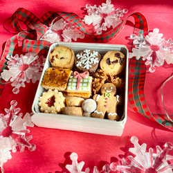 無着色・てんさい糖を使用したクリスマスクッキー缶2024 クッキー