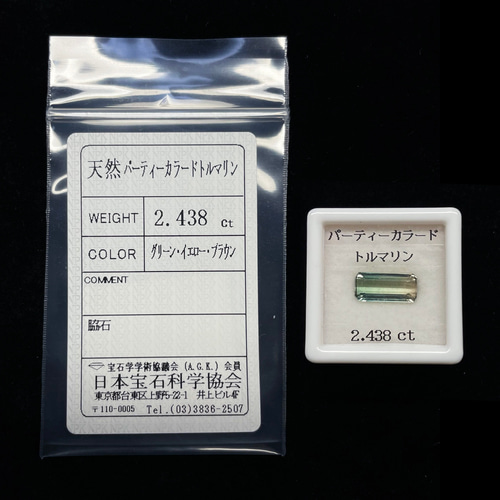 ソ付 バイカラー トルマリン 2.438ct ルース オクタゴン 天然石 